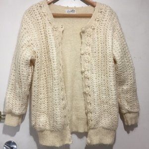 VINTAGE LA ROSE KNITTED CARDIGAN SWEATERS SIZE L